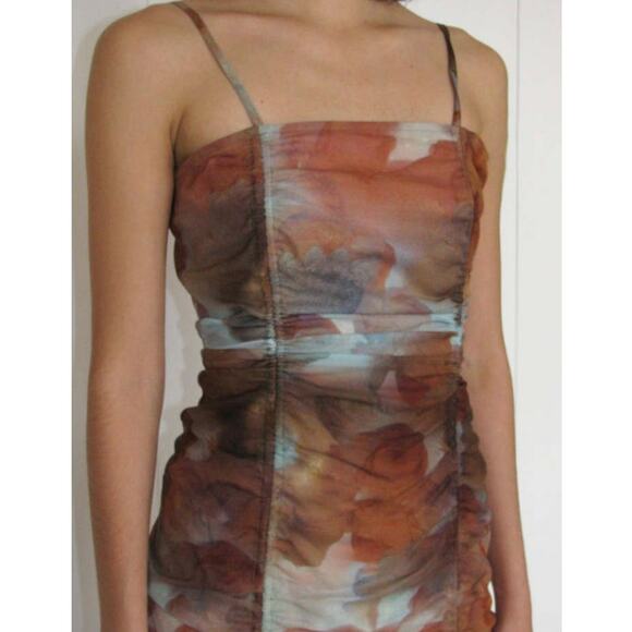 Paloma Wool Blurry Printed Ruched Dress Natural XS - Picture 2 of 8